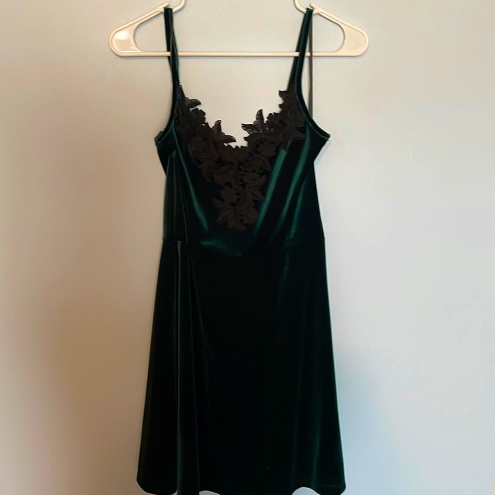 Green velvet dress
